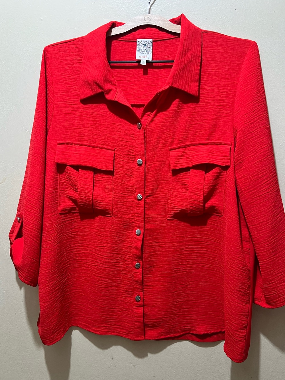 Naïf utility-style Red Blouse